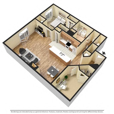 Floor plan for 1 bed, 1 bath, 1120 sqft